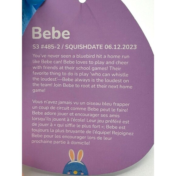 Squishmallow BEBE The BLUEBIRD Clip 3.5” - Picture 7 of 7